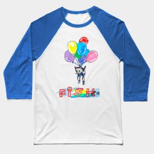 Cat and Fish Friend Baseball T-Shirt